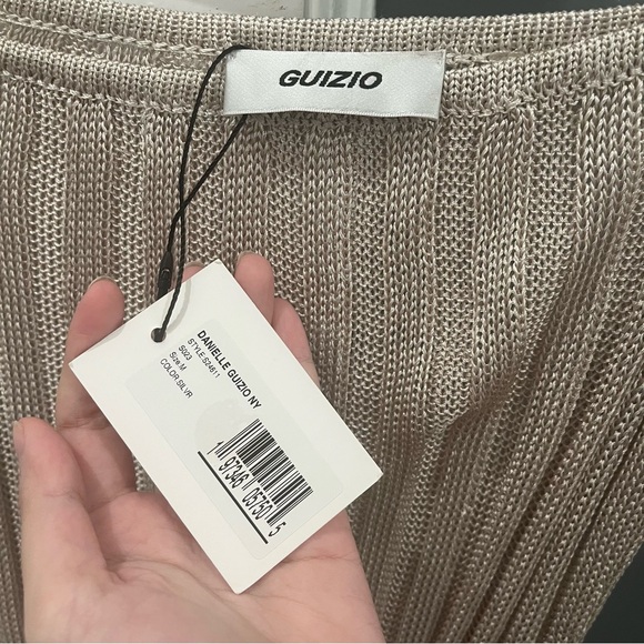 2 pc SET- NWT Danielle Guizio Slinky Rib Knit Tank Top and Skirt Beige Sheer S - Picture 8 of 12